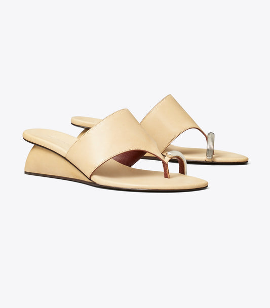 Tory Burch Essential - Pierced Wedge Sandal - Smoky Tan