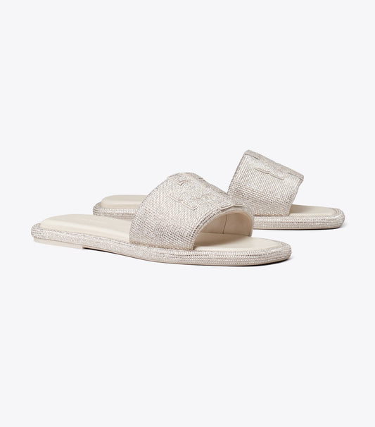 Tory Burch Deals - Pavé Double T Sport Slide - Pearl