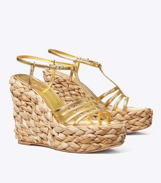 Tory Burch Value - Braided Sandal Espadrille - Gold Leaf