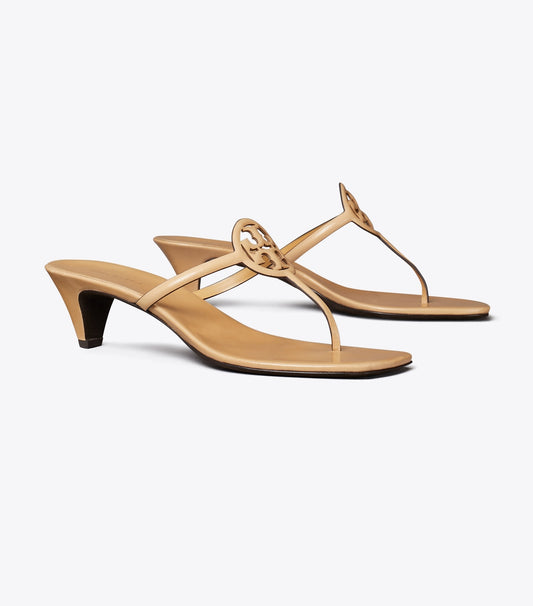 Tory Burch Signature - Miller Capri Kitten Heel - Honeycomb Tan / Honeycomb Tan