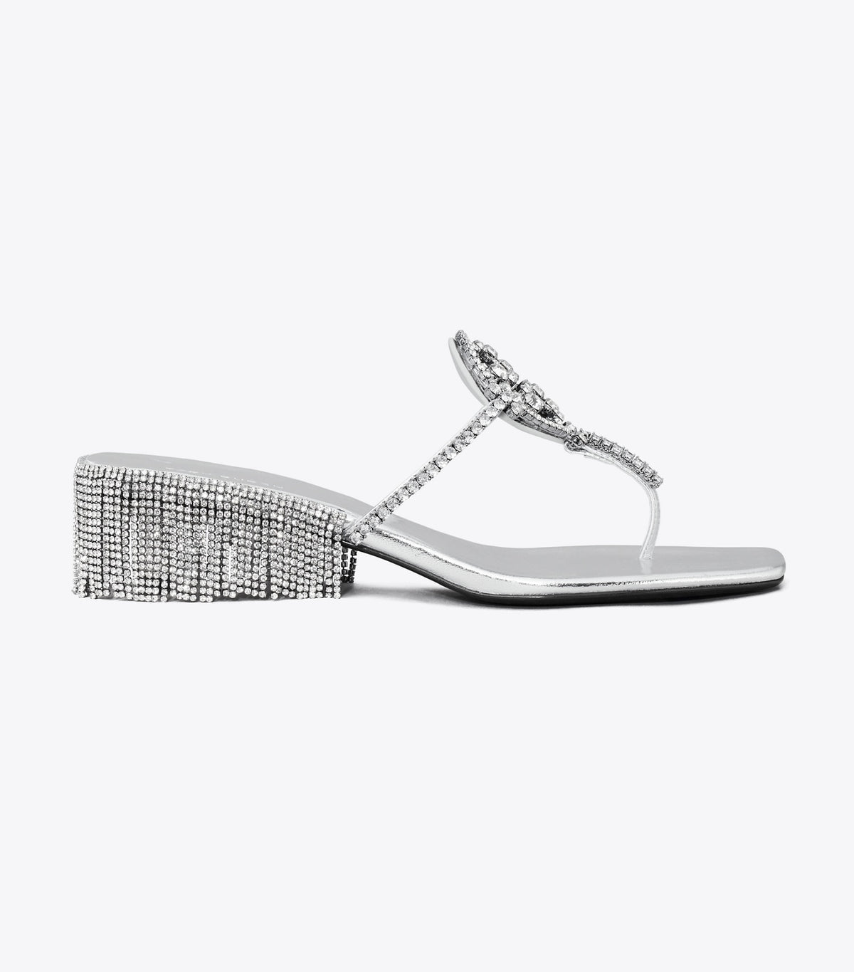 Tory Burch Value - Miller Crystal Kitten Heel - Silver / Silver
