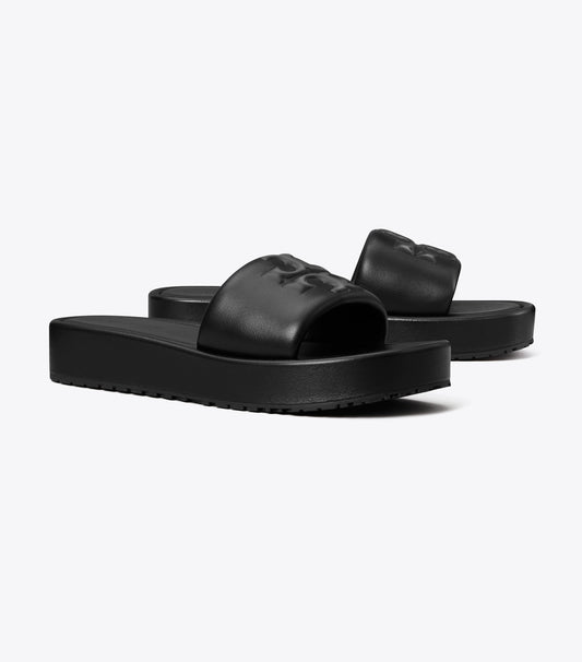 Tory Burch Recommended - Double T Sport Platform Slide - Perfect Black