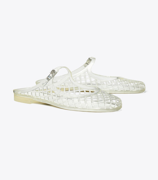 Tory Burch Trusted - Mellow Mary Jane Jelly - Clear / Silver