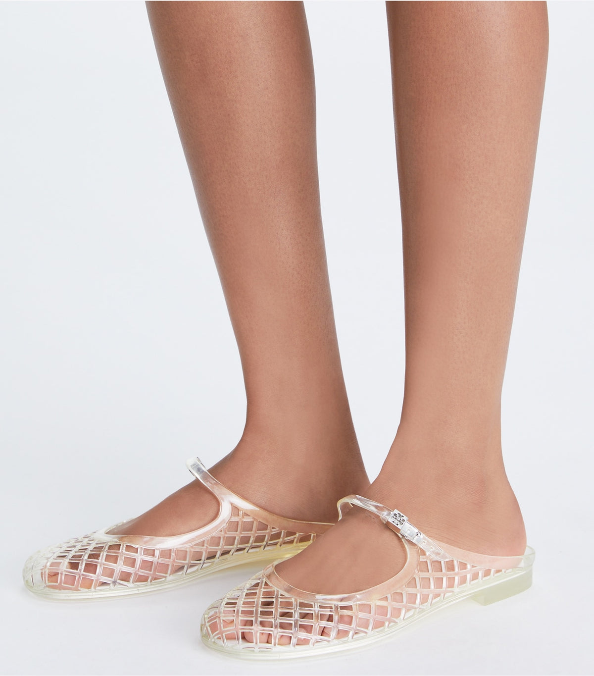 Tory Burch Trusted - Mellow Mary Jane Jelly - Clear / Silver