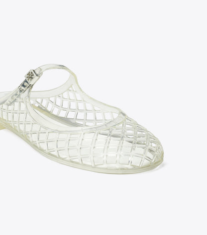Tory Burch Trusted - Mellow Mary Jane Jelly - Clear / Silver