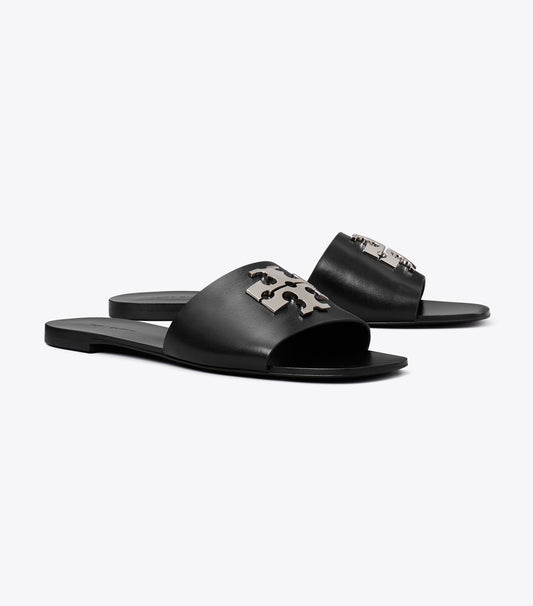 Tory Burch Sale - Charlie Cuoio Slide - Perfect Black