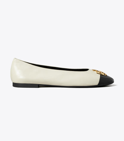 Tory Burch New - Charlie Ballet - Light Cream / Perfect Black / Gold