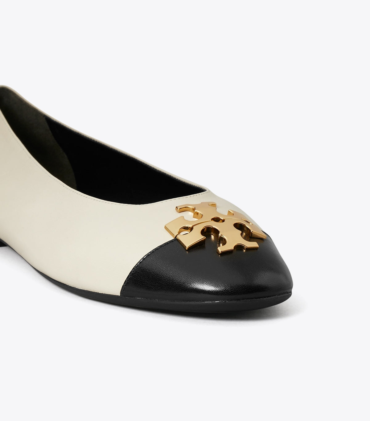 Tory Burch New - Charlie Ballet - Light Cream / Perfect Black / Gold