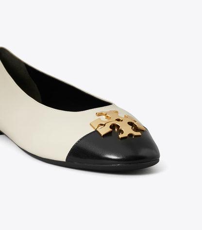 Tory Burch New - Charlie Ballet - Light Cream / Perfect Black / Gold