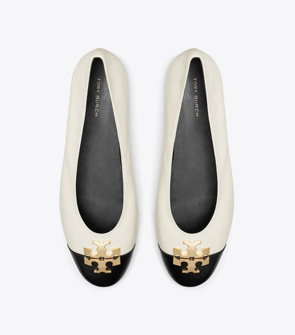 Tory Burch New - Charlie Ballet - Light Cream / Perfect Black / Gold
