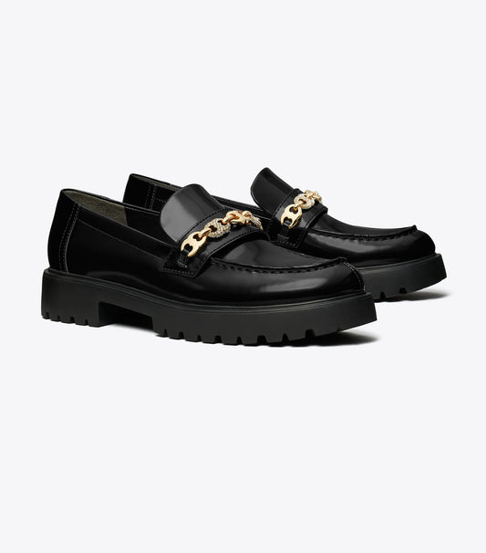 Tory Burch Special Offer - Pavé Gemini Link Lug Loafer - Perfect Black / Gold