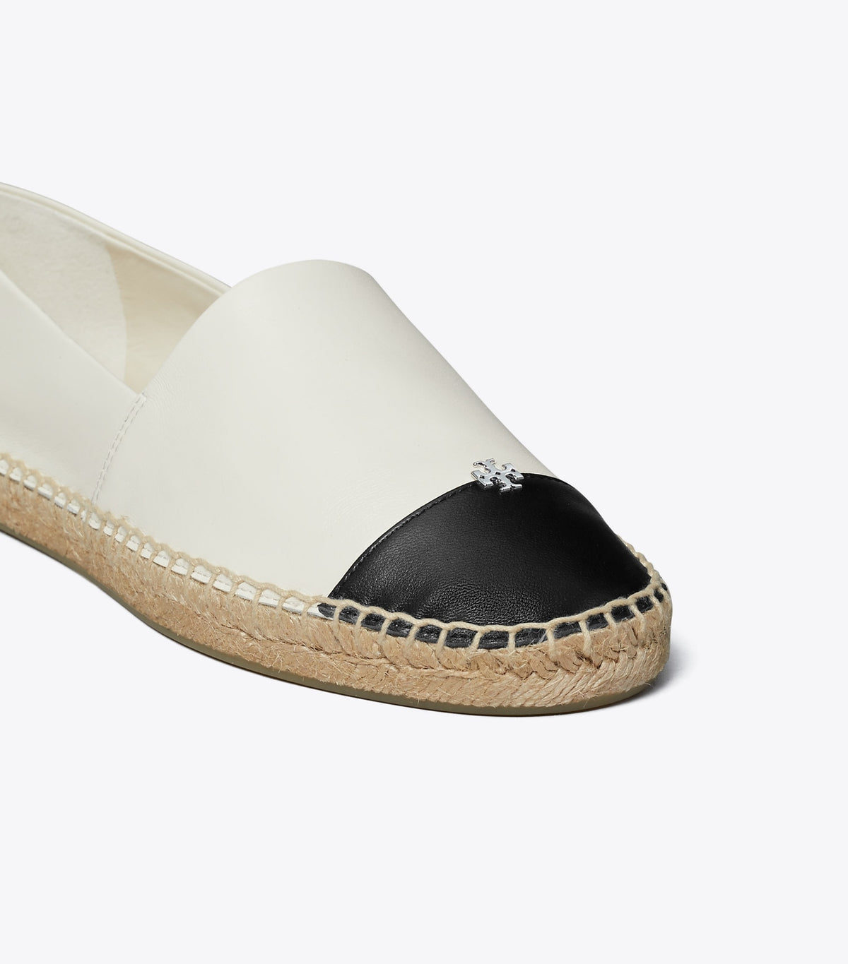 Tory Burch Classic - Cap-Toe Espadrille - Light Cream / Perfect Black