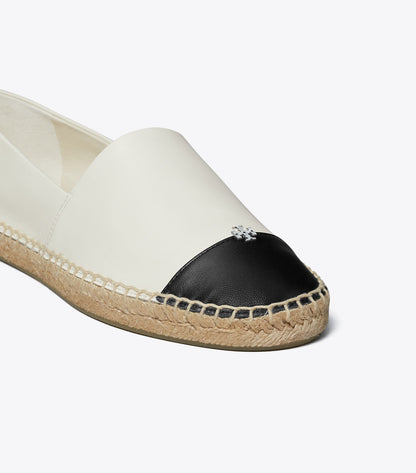 Tory Burch Classic - Cap-Toe Espadrille - Light Cream / Perfect Black