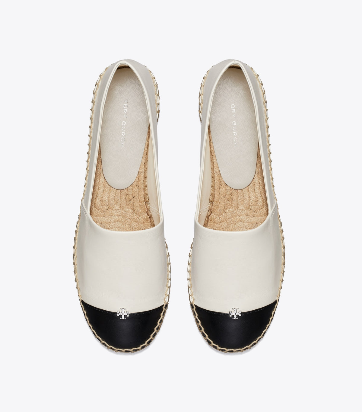 Tory Burch Classic - Cap-Toe Espadrille - Light Cream / Perfect Black