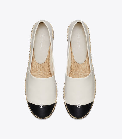 Tory Burch Classic - Cap-Toe Espadrille - Light Cream / Perfect Black