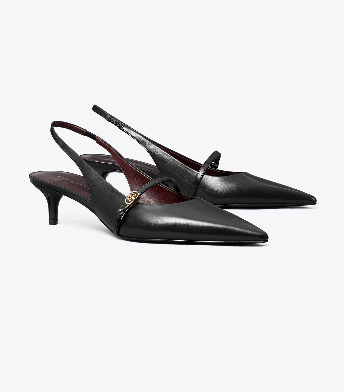 Tory Burch Premium - Double T Buckle Mary Jane Slingback - Perfect Black / Perfect Black