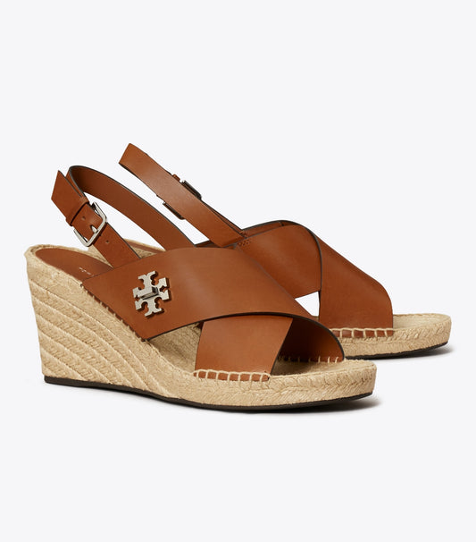 Tory Burch Latest - Turnlock Wedge Espadrille - Classic Cuoio