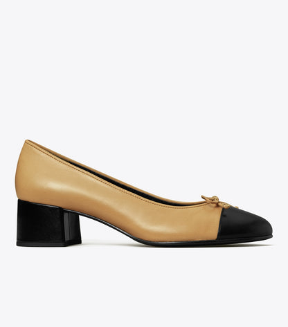 Tory Burch Deals - Cap-Toe Pump - Ginger Shortbread / Perfect Black