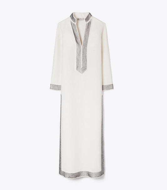 Tory Burch Featured - Embellished Linen Caftan - New Ivory
