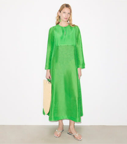 Tory Burch Latest - Long Linen Caftan - Bright Green