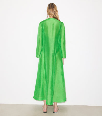 Tory Burch Latest - Long Linen Caftan - Bright Green