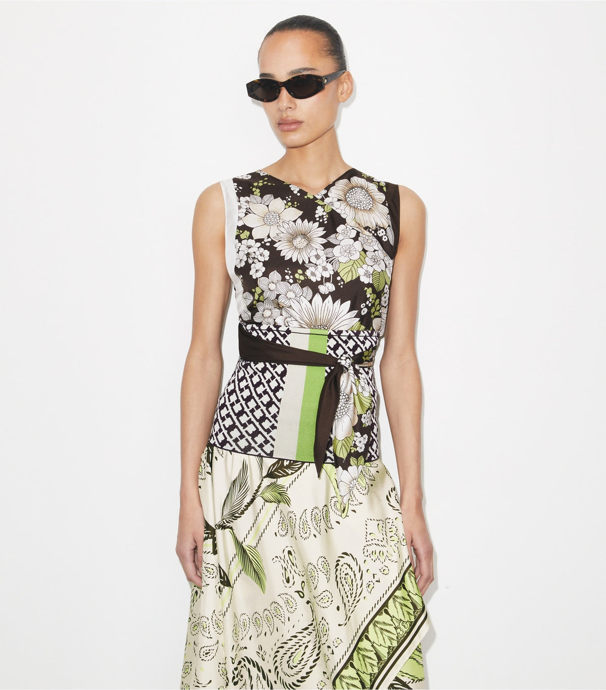 Tory Burch Smart Buy - Printed Silk Top - Brown Floral