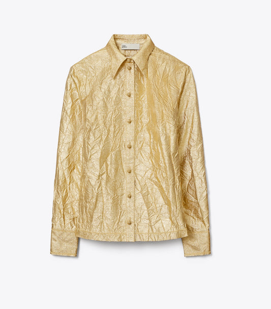 Tory Burch Deals - Crushed Silk Shirt - White / Gold