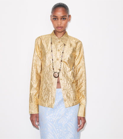 Tory Burch Deals - Crushed Silk Shirt - White / Gold