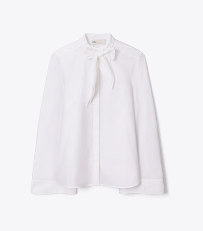 Tory Burch Discount - Cotton Bow Blouse - White