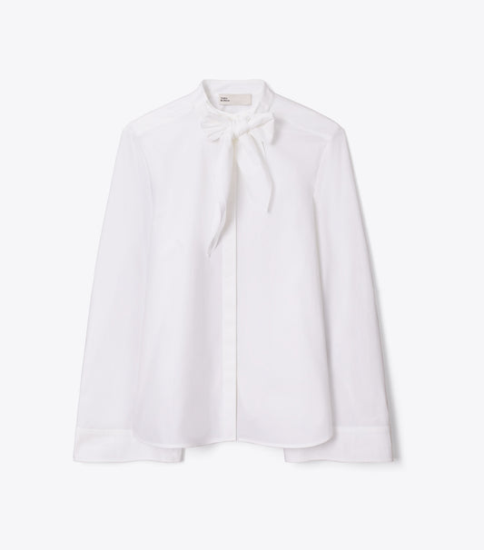 Tory Burch Discount - Cotton Bow Blouse - White