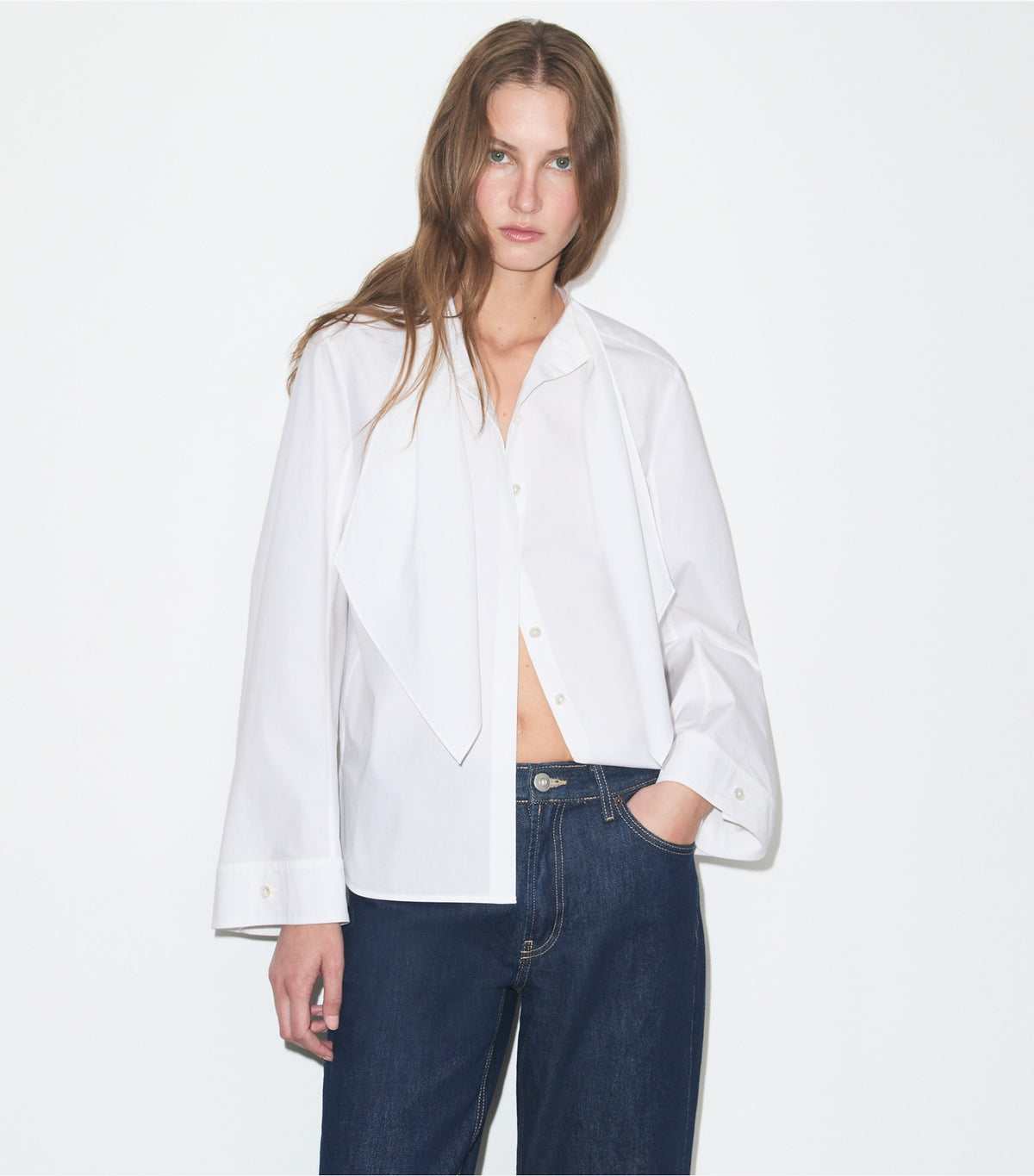 Tory Burch Discount - Cotton Bow Blouse - White