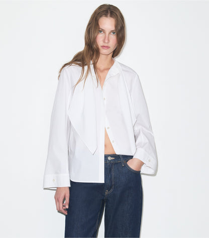 Tory Burch Discount - Cotton Bow Blouse - White