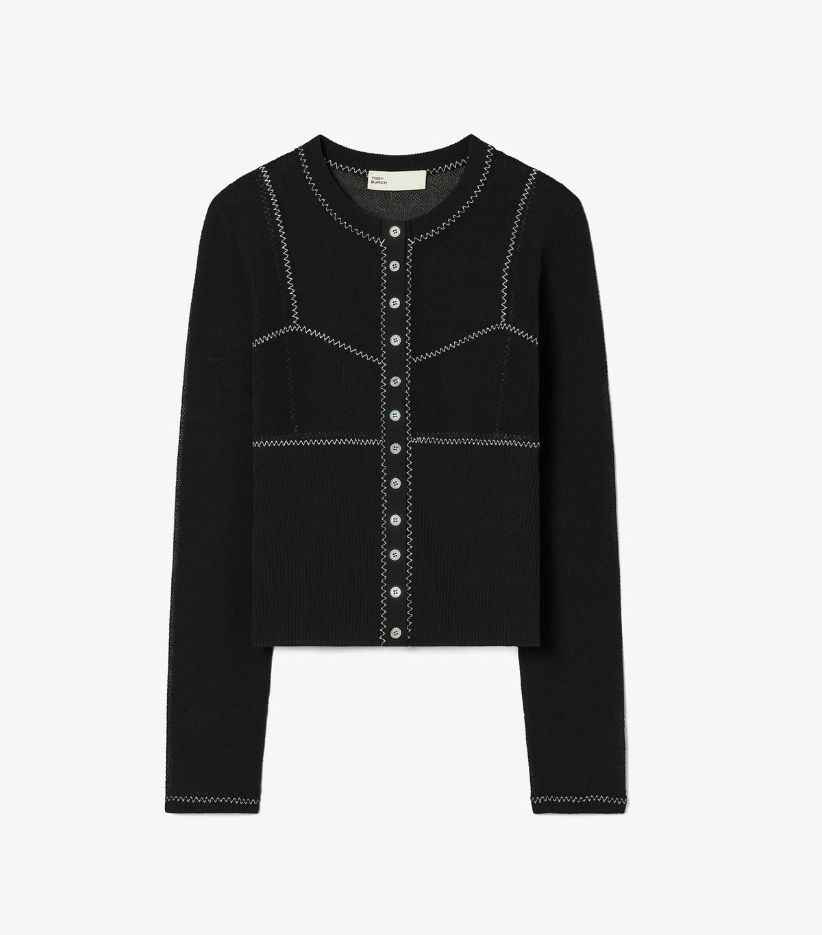 Tory Burch Deals - Cotton And Nylon Mesh Cardigan - Black
