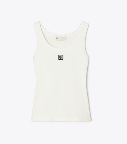 Tory Burch Featured - Cotton Scoop Tank - Snow White