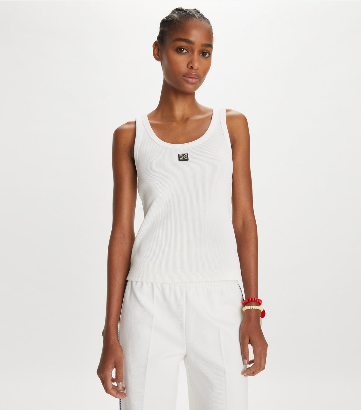 Tory Burch Featured - Cotton Scoop Tank - Snow White