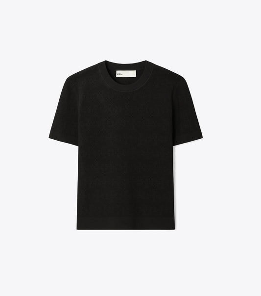 Tory Burch Smart Buy - T Monogram Jacquard Sweater - Black