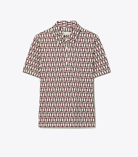 Tory Burch Top Pick - Mercerized Cotton Polo - New Ivory T Stripe
