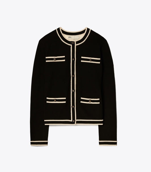 Tory Burch Smart Buy - Kendra Cardigan - Black / French Cream