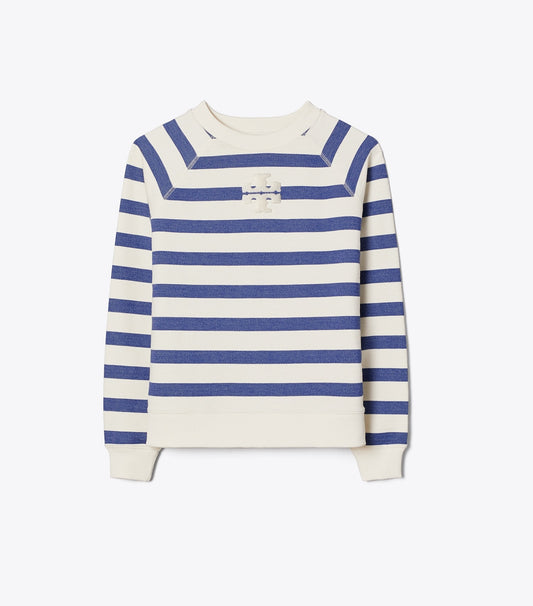 Tory Burch Exclusive - Striped Cotton Sweatshirt - New Ivory Basin Stripe