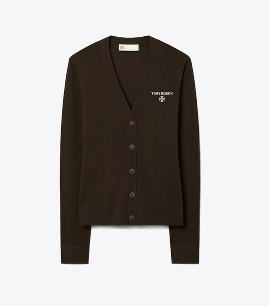 Tory Burch Quality - Simone Wool Cardigan - Winter Rich Brown