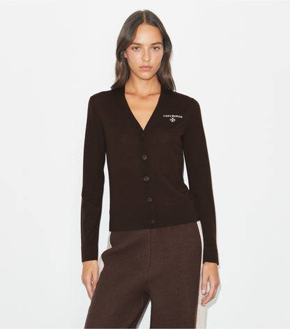 Tory Burch Quality - Simone Wool Cardigan - Winter Rich Brown