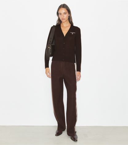 Tory Burch Quality - Simone Wool Cardigan - Winter Rich Brown