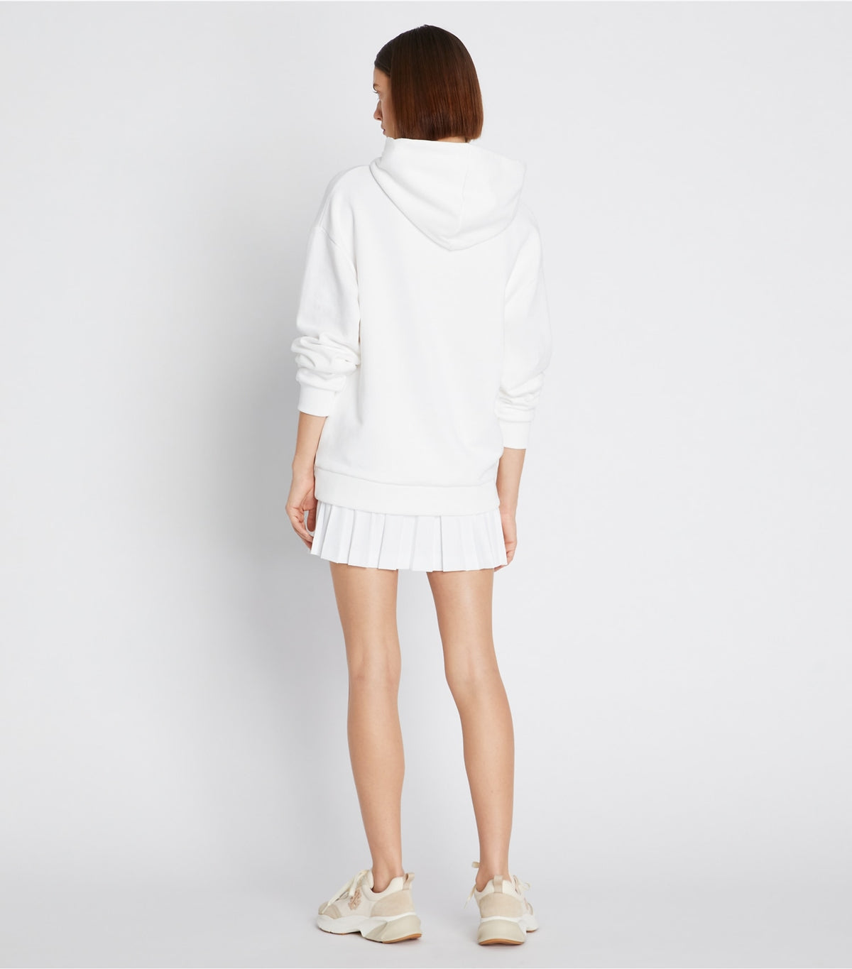 Tory Burch New - Heavy French Terry Logo Hoodie - Snow White