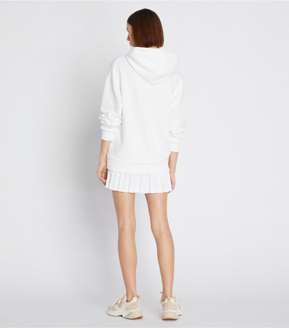 Tory Burch New - Heavy French Terry Logo Hoodie - Snow White