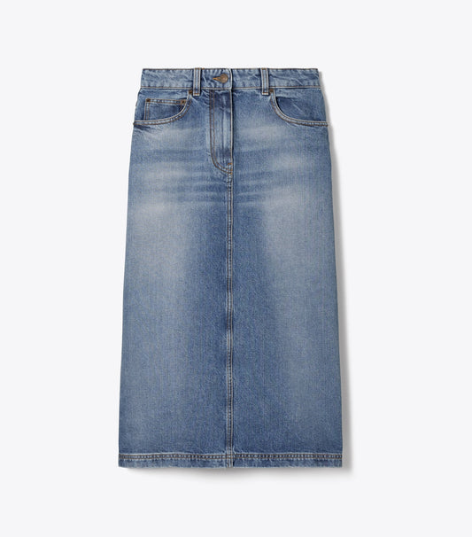 Tory Burch Essential - Denim Skirt - Light Vintage Wash