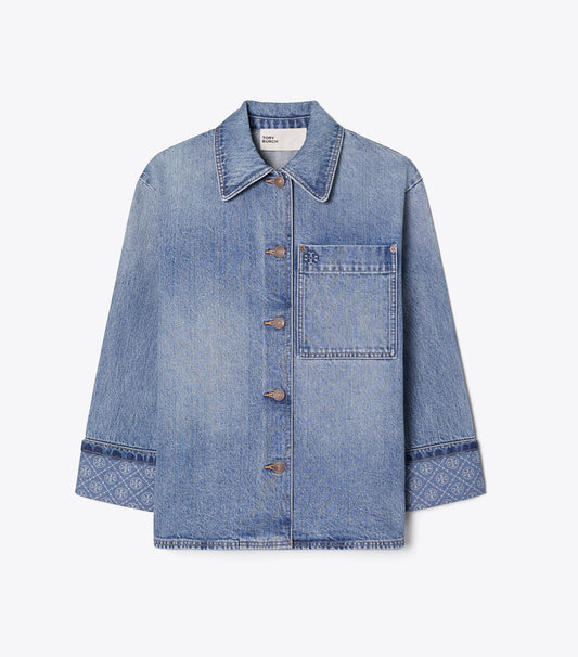 Tory Burch Featured - Denim Barn Jacket - Light Vintage Wash