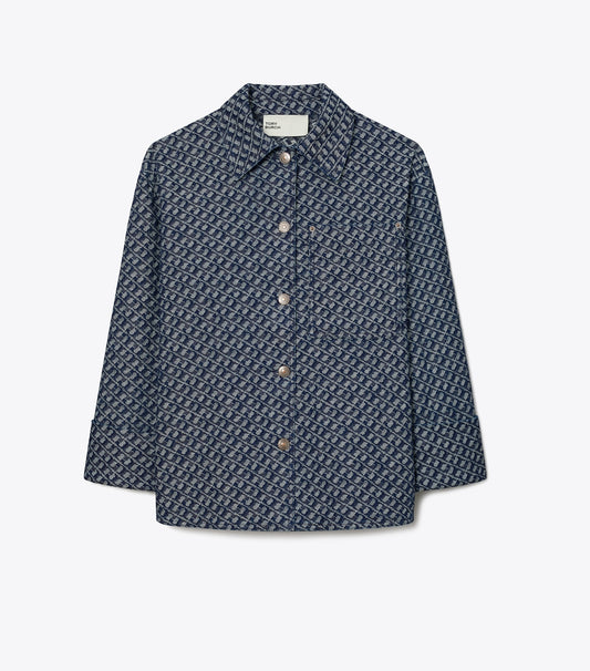 Tory Burch Great Value - Denim Barn Jacket - T Link Stone Wash