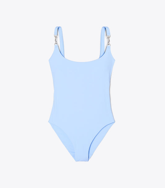 Tory Burch New - Clip Swimsuit - Washed Sky