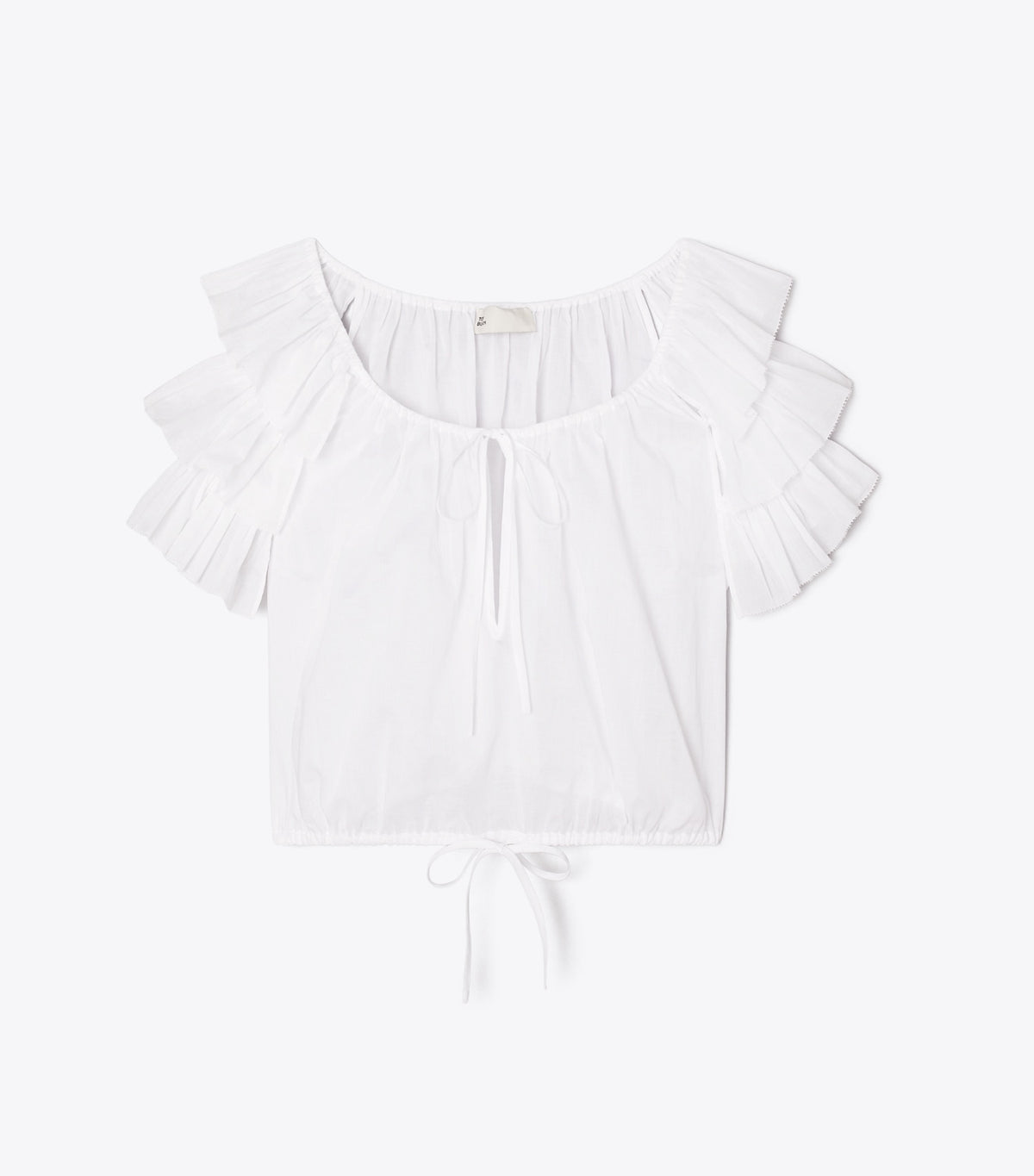 Tory Burch Quality - Ruffle Cotton Top - White