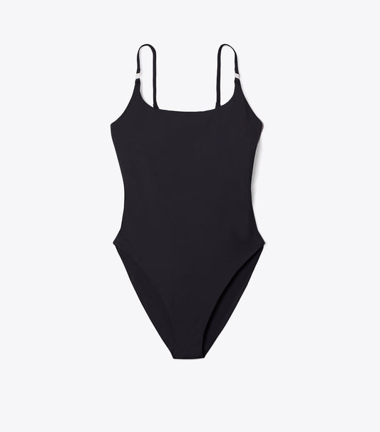 Tory Burch New - Solid Swimsuit - Black